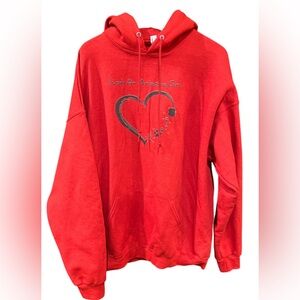 JERZEES NUBLEND Red Women’s Hoodie w/ “Just An Arizona Girl” & Heart Design 2XL